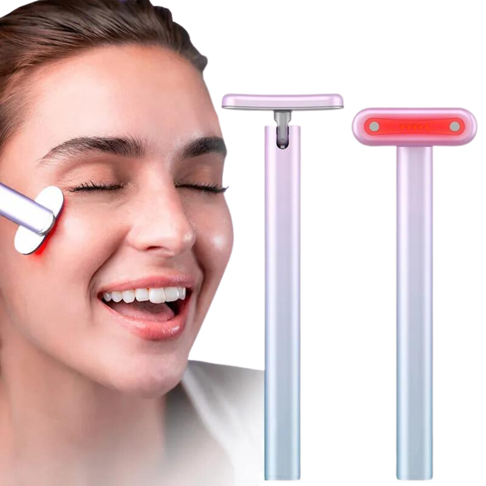 Masajeador varita Facial 4 en 1 LED terapia de luz roja