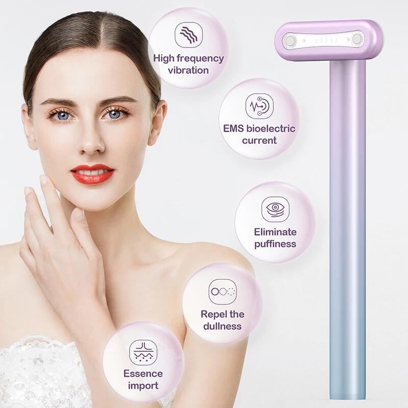 Masajeador varita Facial 4 en 1 LED terapia de luz roja